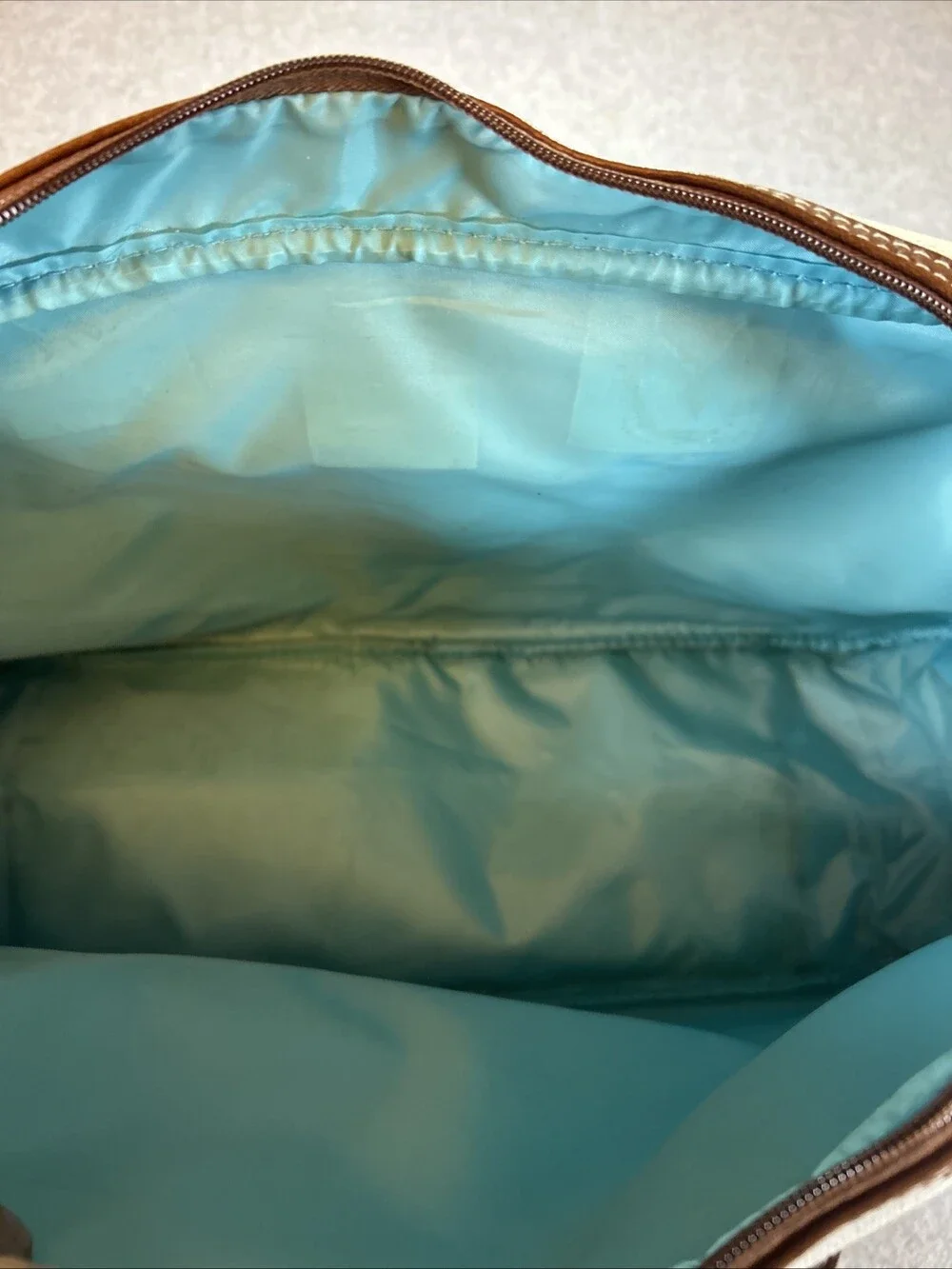 NAUTICA Travel Weekender Canvas & PU Leather Trim Duffle Bag